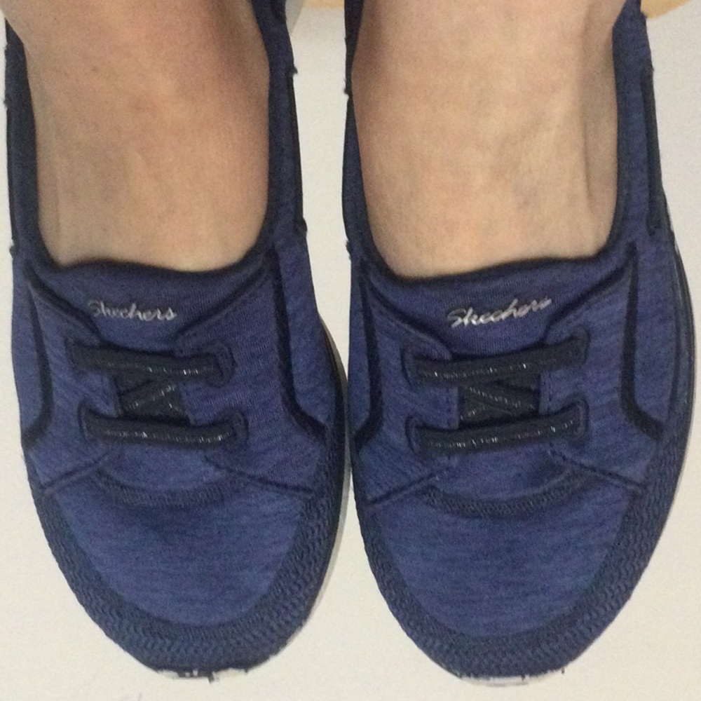 ⭐️ Skechers microburst blue slip on sneakers walking cooling memory foam 6